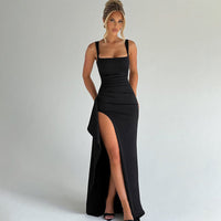 Blythe | Rückenausschnitt Maxi Festliches Kleid in Schwarz