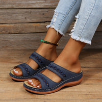 Damen Sandalen Gepolsterte Sohle Sommer Schuhe in Dunkelblau