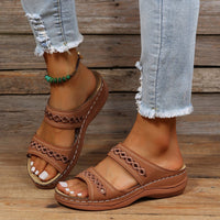 Damen Sandalen Gepolsterte Sohle Sommer Schuhe in Braun