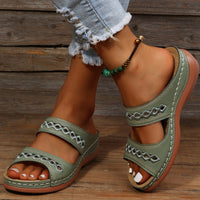 Damen Sandalen Gepolsterte Sohle Sommer Schuhe in Grün