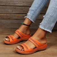 Damen Sandalen Gepolsterte Sohle Sommer Schuhe in Orange