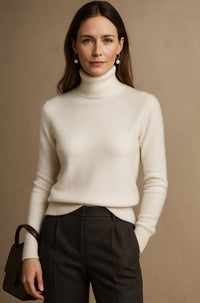 Ella | Damen Kaschmirpullover modern & komfortabel in Weiß