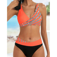 Hanna | Bedrucktes Haltertop Kleidungsstück in Orange