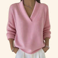 Nina | Pullover Damen V-Ausschnitt modern & stilvoll in Rosa