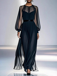 Cira – Elegantes, lässiges Maxikleid in Schwarz