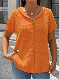 Alina | Stilvolles Oberteil mit Knöpfen in Orange