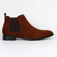Orthopädische Herren Chelsea Boots mit Arch Support Knöchelhoch Komfortabler Pull-On Schuh in Braun