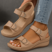 Orthopädische Keilsandalen für Damen – Bequem und Elegant für den Sommer in Khaki