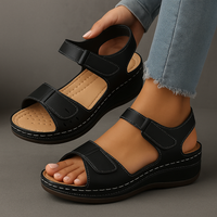 Orthopädische Keilsandalen für Damen – Bequem und Elegant für den Sommer in Schwarz (fast ausverkauft)