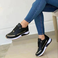 Angelika | Damen Orthopädische Plateau Sneaker in Schwarz