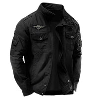 Lukas | Strukturierte Herrenjacke im Military-Look in Schwarz