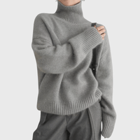 Kirsten | Hoher Kragen Pullover in Grau