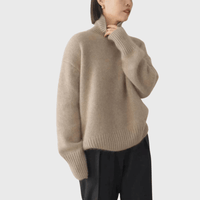 Kirsten | Hoher Kragen Pullover in Khaki