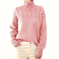 Elva | Gemütlicher Damen-Rollkragenpullover in Hellrosa