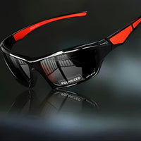 Polarisierte Sport Sonnenbrille UV Schutz Outdoor Aktivitäten in Schwarz Rot