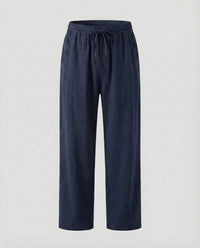 Herren Leinenhose Tunnelzug in Marineblau