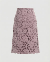 Tanja | Damen Floraler A-Linien Spitzenrock – Spitze Rock Blumen A-Linie 2026 in Fuchsia