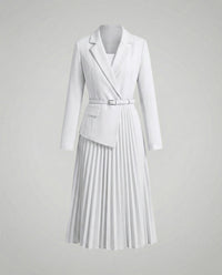 Ursula | Damen Plisseerock Blazer Mantel – Blazer Mantel mit Plisseerock 2026 in Mehrfarbig