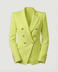 Hannelore | Damen Doppelreiher Blazer Schmuckknöpfe – Glamour Blazer Knöpfe 2026 in Gruen