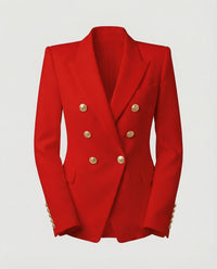 Hannelore | Damen Doppelreiher Blazer Schmuckknöpfe – Glamour Blazer Knöpfe 2026 in Rot