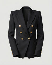 Hannelore | Damen Doppelreiher Blazer Schmuckknöpfe – Glamour Blazer Knöpfe 2026 in Schwarz