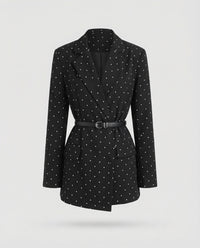 Lieselotte | Damen Gehrockblazer Punktstruktur – Gehrock Blazer Gepunktet 2026 in Schwarz