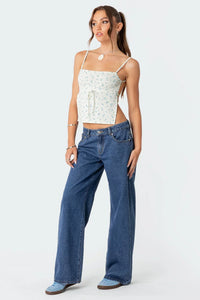 Paula | Moderne Damen-Low-Jeans im Retrostil in Blau