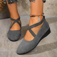 Rebecca | Geschlossene Ballerina Wedgeschuhe in Grau