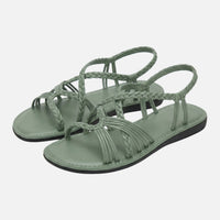 Renate | Damen Geflochtene Sandalen Verstellbarer Knöchelriemen – Boho Sandalen in Grün