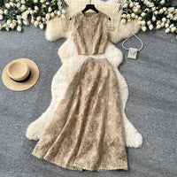 Alessa™ Set aus Floralbesticktem Tüll mit Zarter Eleganz in Khaki