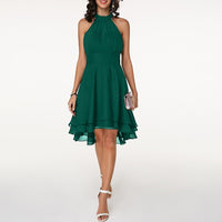 Ashley | Damen Abend Halter Kleid | Mini in Grün