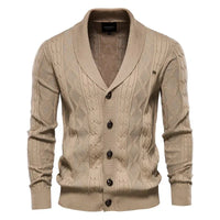 Waldemar | Herren-Cardigan mit Knopfleiste in Khaki