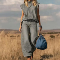 Nyvora™-Set aus Jeans mit Modernem Schnitt und Erstklassiger Passform in Grau