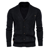 Waldemar | Herren-Cardigan mit Knopfleiste in Schwarz