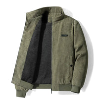 Udo | Cordjacke mit Fleecefutter in Olivgrün
