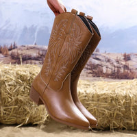 Noelle | Fußgewölbestütze Orthopädisch Cowboy-Stiefel in Braun