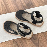 Bellevie™ Sandalen Mit Handgefertigter Flechtoptik und Atmungsaktivem Design in Schwarz