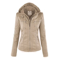 CLARA - ELEGANTE LEDERJACKE in Beige