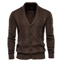 Waldemar | Herren-Cardigan mit Knopfleiste in Dunkelbraun