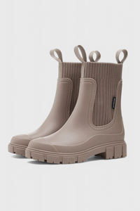 Amelia | Wasserabweisend Wasserdicht Chelsea-Stiefel in Taupe