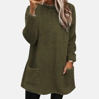 Johanna | Eleganter Damen Pullover in Midilänge in Armeegrün