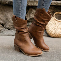 Nora | Blockabsatz Gepolstert Western-Stiefel in Braun
