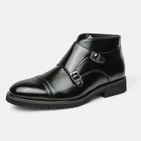 Patrizio™ | Herren Monk Strap Stiefeletten aus Premium-Ecopelle in Schwarz