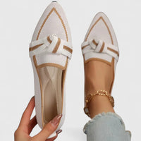 Petra | Damen Ballerinas Spitze Zehenpartie Flach – Spitze Ballerinas Elegant 2026 in Weiß