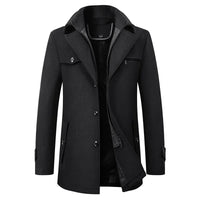 Stephon | Business Casual Verdickter Mantel in Schwarz