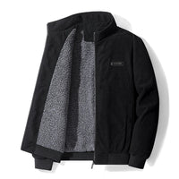 Udo | Cordjacke mit Fleecefutter in Schwarz