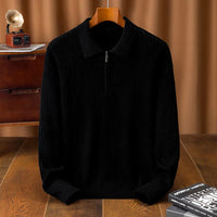 Helios Premium Knit Polo in Schwarz