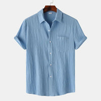 Edmund | Kurzarm Brusttasche Poloshirt in Blau