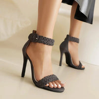 Sienna | Knöchelriemen Gepolstert Sandalen in Grau