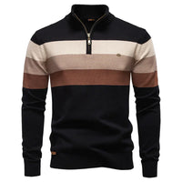 Neuhaus | Stilvoller Pullover mit Stehkragen in Schwarz/Khaki